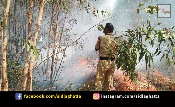 Sidlaghatta Taluk sonnenahalli Fire Accident Fire fighters Put Off Flames