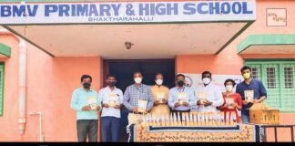 covid medicine distribution BMV School Bhaktarahalli
