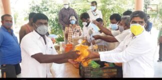 SN Kria Trust Anjinappa Puttu Covid Care Centre food Distribution