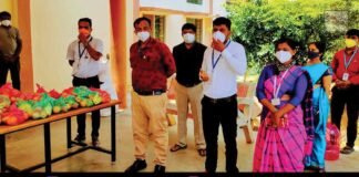 SKDRDP Dharmasthala covid-19 Relief Food Kits Distribution Covid Care Centre Sidlaghatta