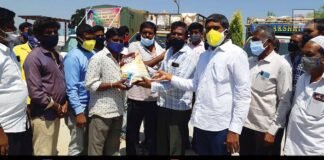 SN Kria Trust Anjinappa Puttu Covid Affected Families Ration Kits Distribution