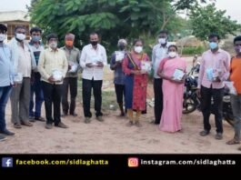 Hittlahalli frontline workers Bangalore University NSS Mask, Pulse Oximeter covid care distribution
