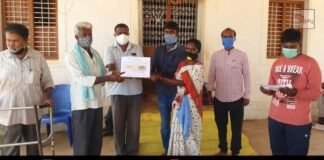 Jangamakote Sidlaghatta Specially Abled Elderly people ration kits distribution