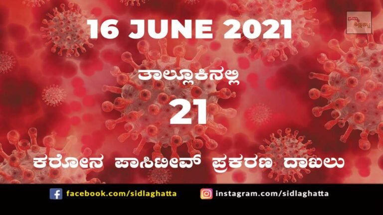 Sidlaghatta Covid-19 Positive covid sidlaghatta Taluk coronavirus cases june 16