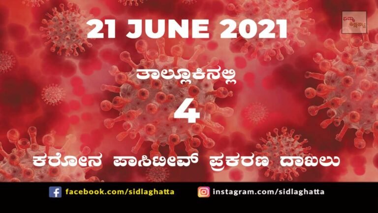 Sidlaghatta Covid-19 Positive covid sidlaghatta Taluk coronavirus cases june 21