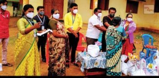 SKDRDP Dharmasthala covid-19 Relief Ration Food Kits Distribution Sidlaghatta Melur Mallur
