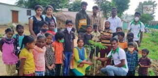 Sidlaghatta Taluk Pendlivarahalli Youth Planting Trees
