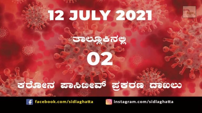 Sidlaghatta Covid-19 Positive covid sidlaghatta Taluk coronavirus cases july 12