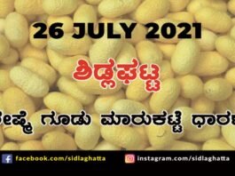 Sidlaghatta silk Cocoon Market Daily Rate