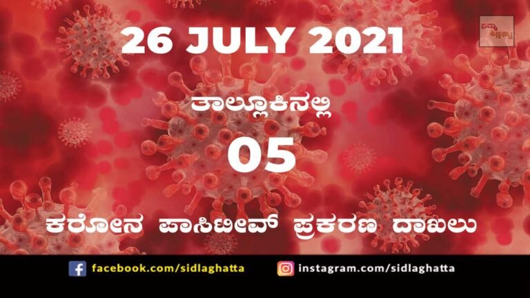 Sidlaghatta Covid-19 Positive covid sidlaghatta Taluk coronavirus cases july 26