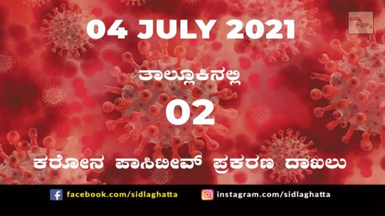 Sidlaghatta Covid-19 Positive covid sidlaghatta Taluk coronavirus cases july 4