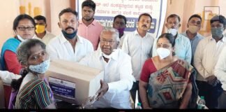 V Muniyappa Construction Workers Ration Kit Distribution