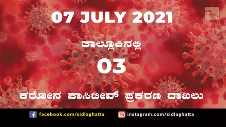 Sidlaghatta Covid-19 Positive covid sidlaghatta Taluk coronavirus cases july 7