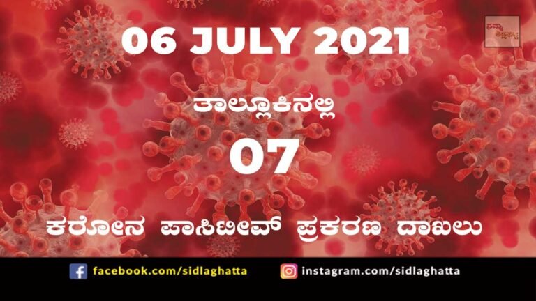 Sidlaghatta Covid-19 Positive covid sidlaghatta Taluk coronavirus cases july 6