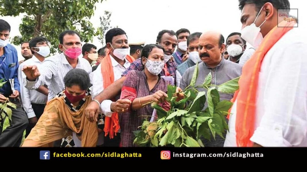 21nov12a Sidlaghatta Chief Minister Basavaraj Bommai Visit