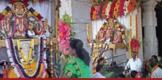 Image of Sri Anjaneyaswamy Temple during Sri Rama Navami festival celebrations