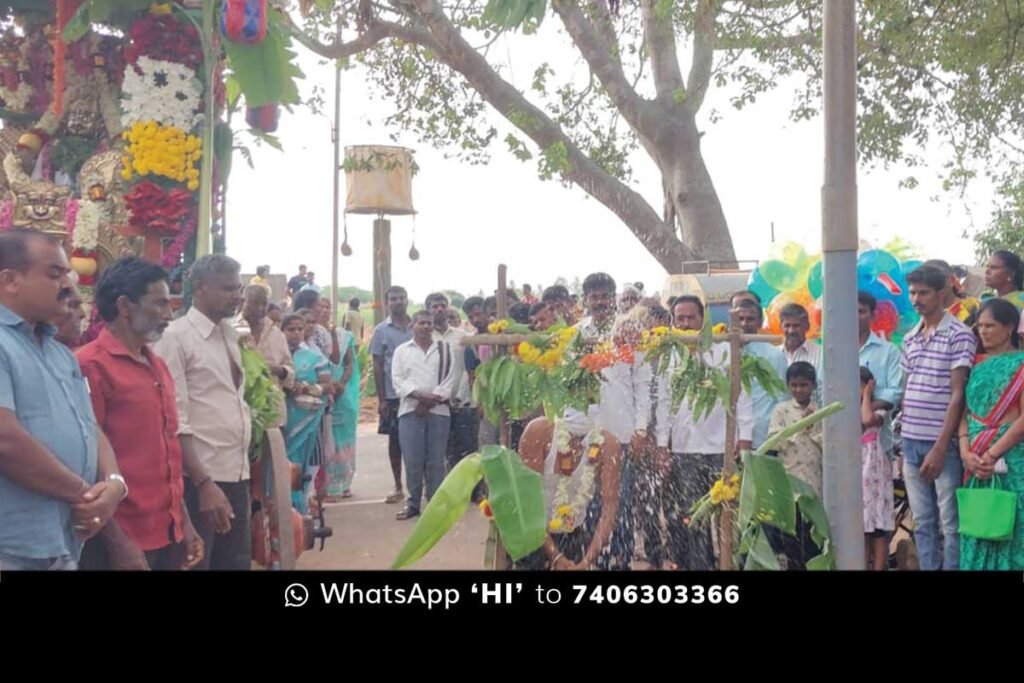 Hundreds of people from surrounding villages, including Belluti, Hittalahalli, Anur, Japtihosahalli, and Bodaguru, participated in witnessing the Brahmarathotsava, Ksheera Utlu, and Kai Utlu program near Sri Guttanjaneyaswamy Temple and were blessed by God.