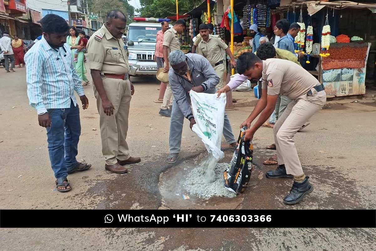Police closes road potholes