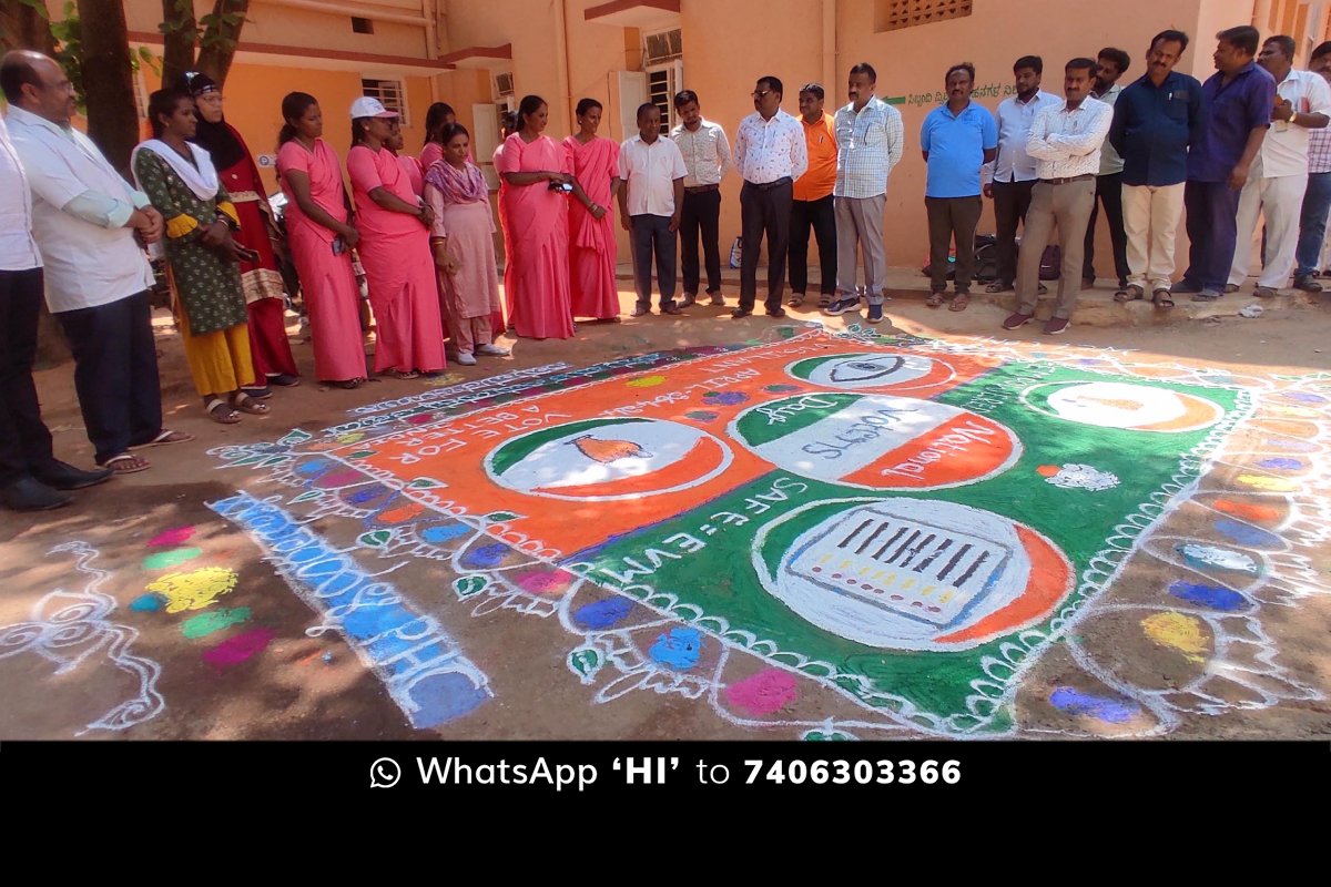 26Mar24SD02b Sidlaghatta Asha Workers Election Awareness