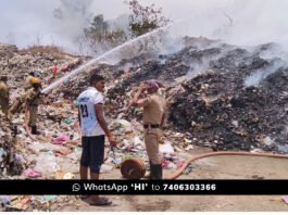 Sidlaghatta Municipal waste disposal unit on fire