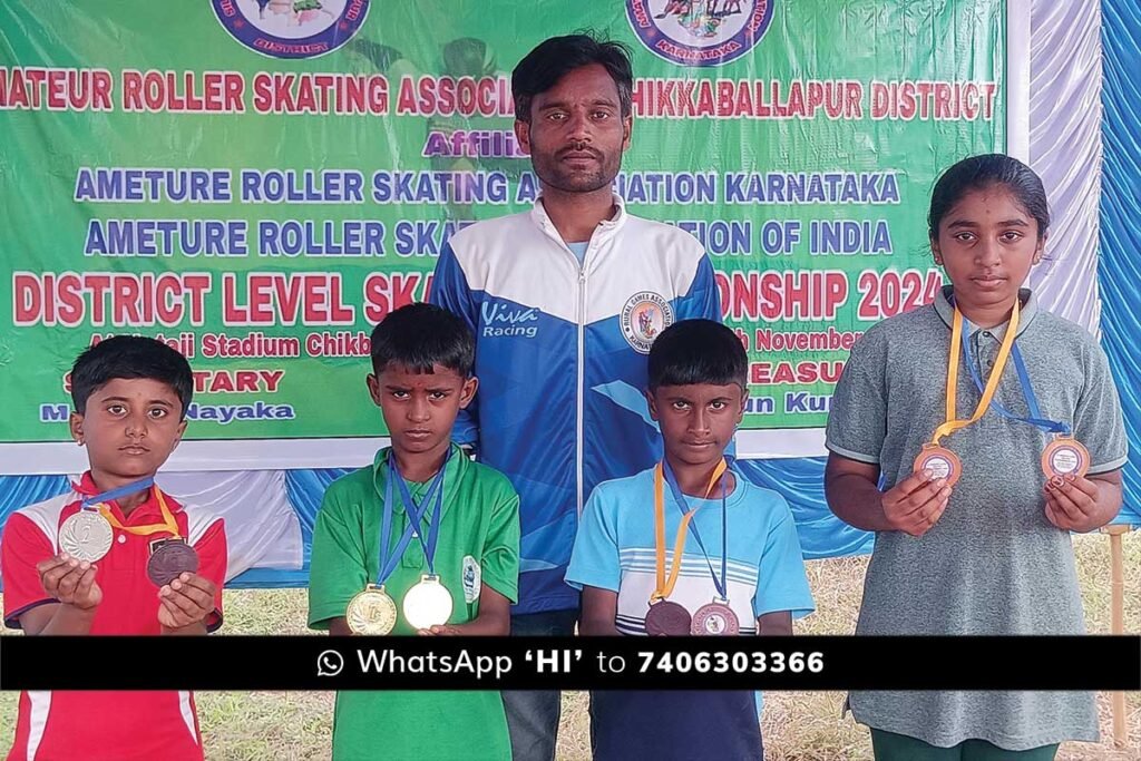 Sidlaghatta district level Skating Championship medal winners