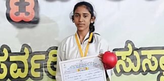 Sidlaghatta Nooru Salma selected for national level Karate