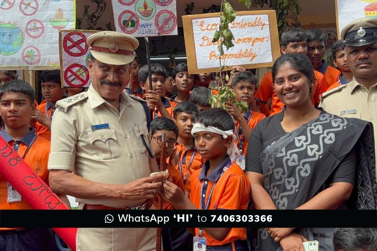 18octs1 Safe Deepavali Campaign Garudadri School sidlaghatta
