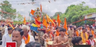 ಶಿಡ್ಲಘಟ್ಟದಲ್ಲಿ ಶ್ರೀರಾಮ ಶೋಭಾಯಾತ್ರೆ: ಜೈ ಶ್ರೀರಾಮ್ ಘೋಷಣೆಯೊಂದಿಗೆ ಸಂಭ್ರಮಾಚರಣೆ sidlaghatta Srirama shobhayatre Procession