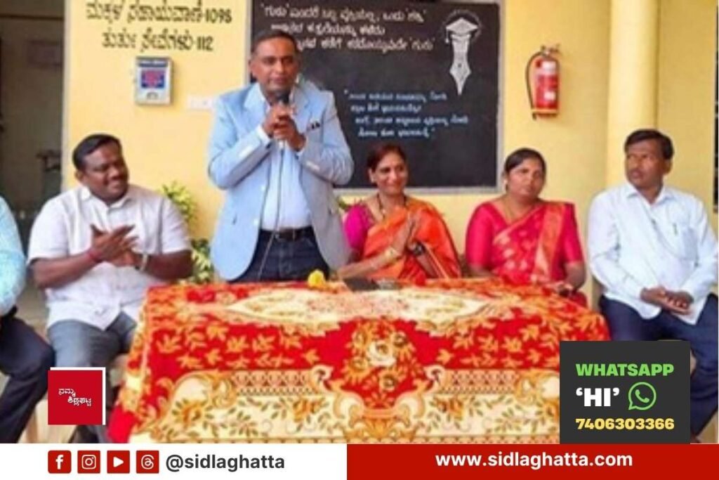 Sidlaghatta UK Councillor Suresh Gattapur Melur School Visit 1