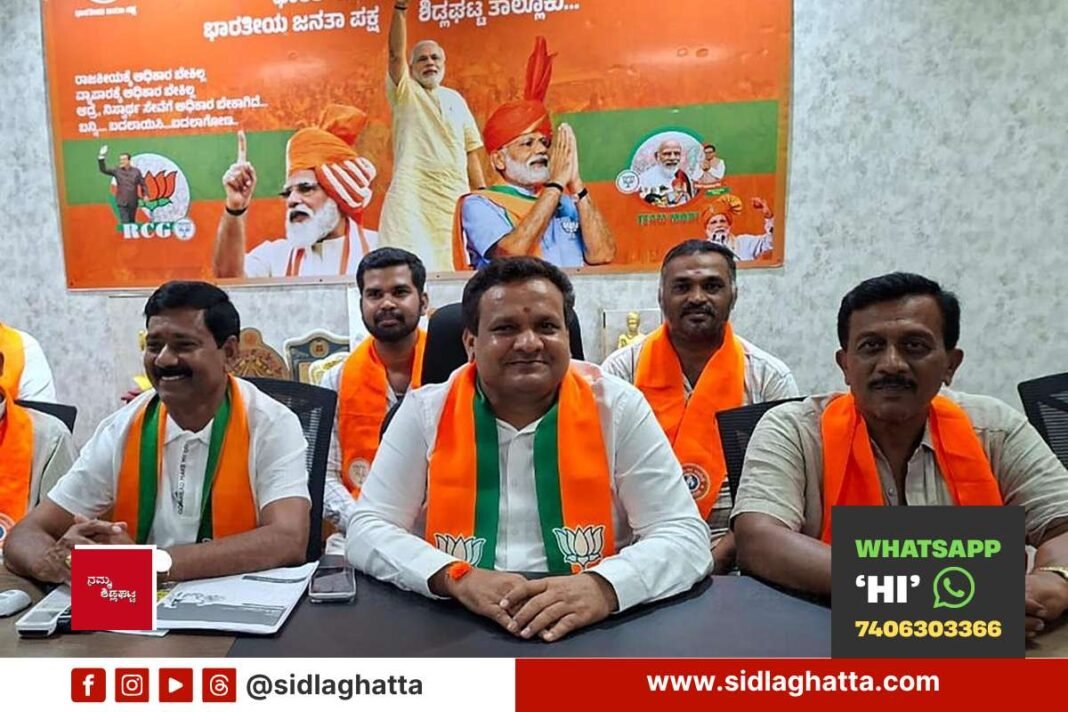 BJP district president Seekal Ramachandra Gowda at press meet on South-East Graduates constituency election