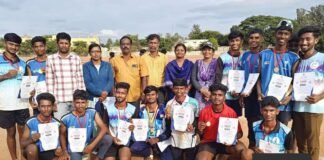Sidlaghatta taluk level Dasara sports meet 2026 winners with medals and certificates