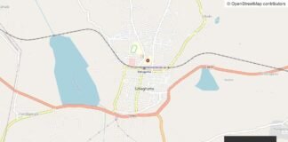 Sidlaghatta town road network map from OpenStreetMap, representative image for GIS road grid plan