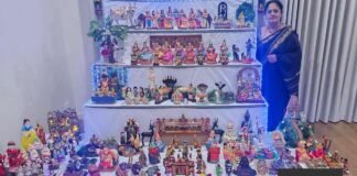 Melbourne Dasara gombe habba doll display by Saubhagyalakshmi Anand originally of Melur Sidlaghatta