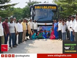 Sidlaghatta Dalit Sangharsha Samiti Dhammayatra bus leaves for Nagpur Deekshabhoomi