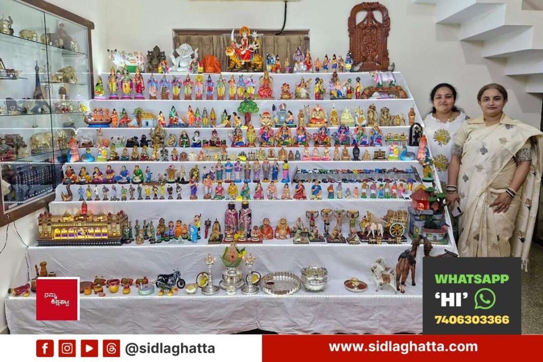 Sidlaghatta Melur Dasara gombe habba doll display three generations