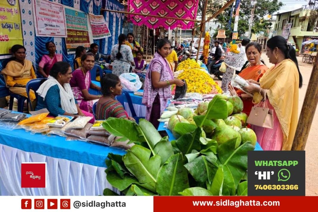 Sidlaghatta Sanjeevini Sambhrama direct sale fair self help group women stalls festival items